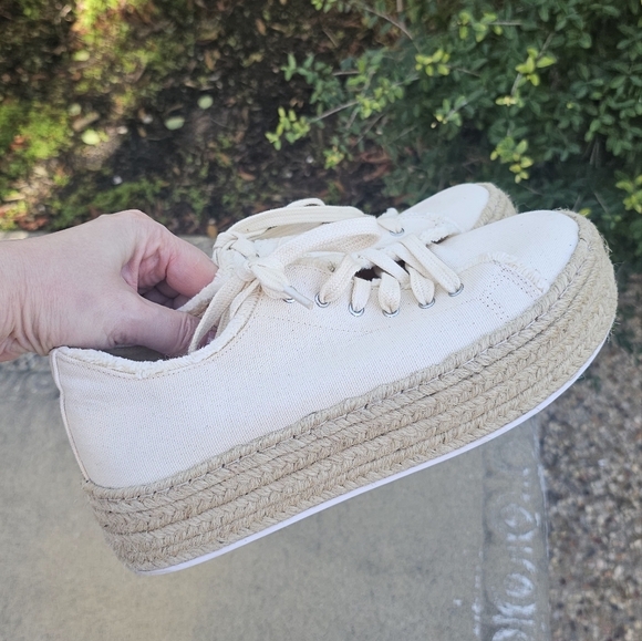 SCHUTZ LUANA WOMEN'S ESPADRILLE PLATFORM SNEAKERS7.5B - Picture 1 of 12